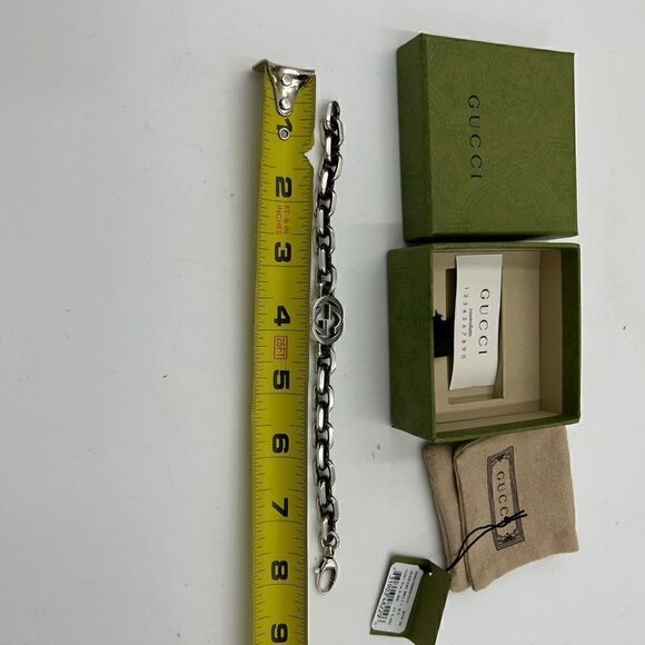 SOLD!!!!!!       Gucci interlocking G bracelet silver made in Italy - Picture 9 of 10